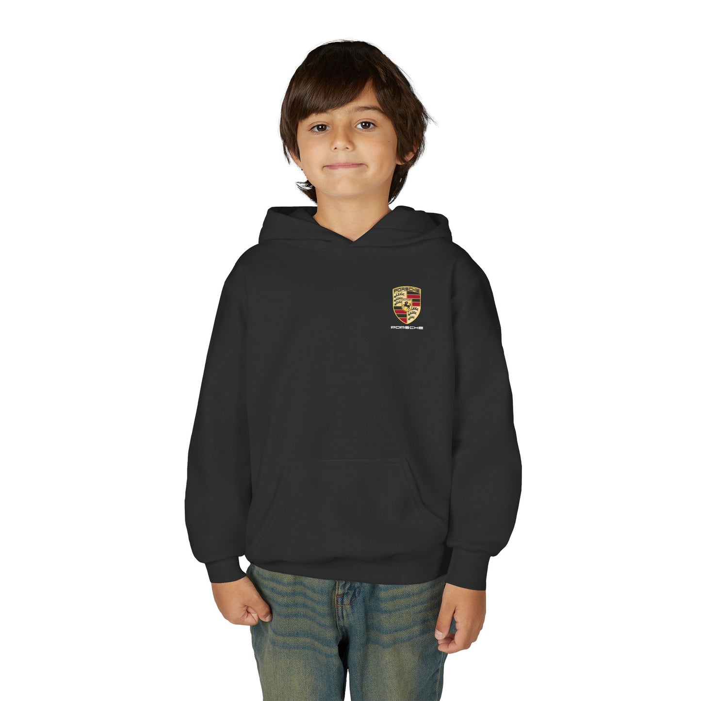 Kids “NEED MONEY FOR PORSCHE” 2.0 Hoodie (Small Front Logo)