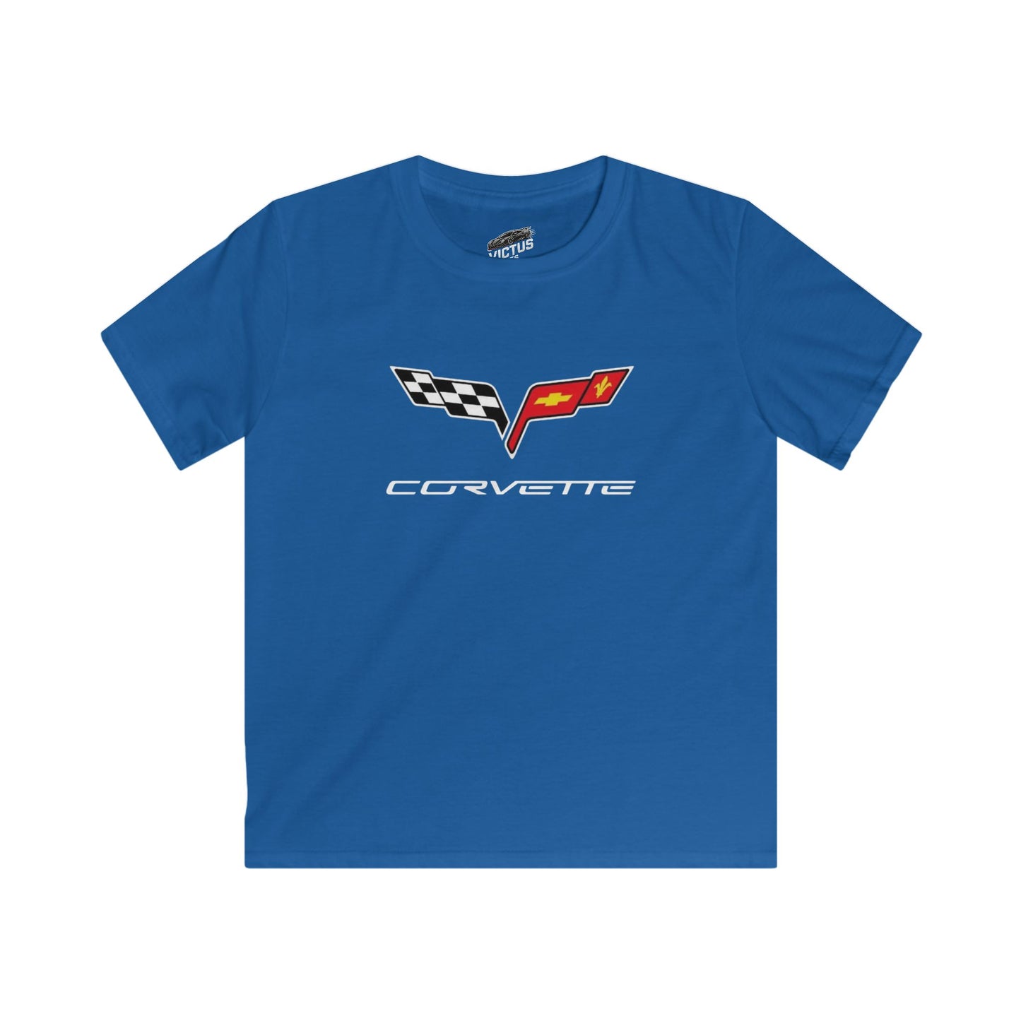 Kids “NEED MONEY FOR VETTE” Softstyle T-Shirt (Big Front Logo)