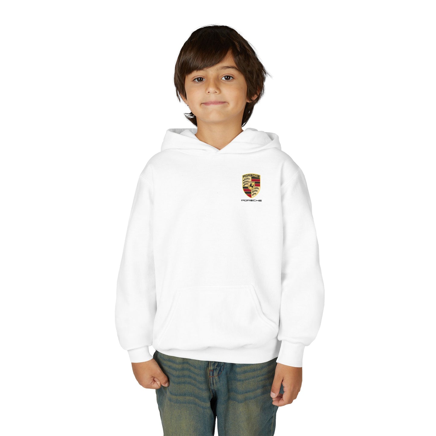 Kids “NEED MONEY FOR PORSCHE” 2.0 Hoodie (Small Front Logo)