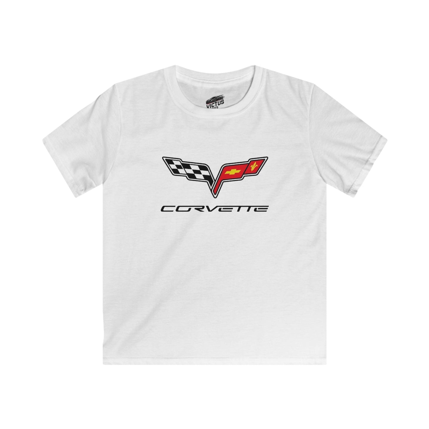 Kids “NEED MONEY FOR VETTE” Softstyle T-Shirt (Big Front Logo)
